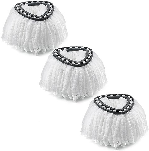 Moppköpfe für Vileda Turbo 2in1 Easy Wring Clean Wischmopp Ersatzköpfe, geeignet für alle Vileda Schleudermopp-Bodenwischer, Spin Mop Head, 3er Pack