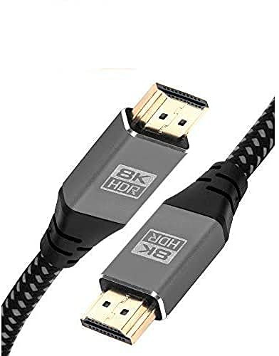 IBRA 2.1 Câble HDMI de 8K à très Haut débit, 48 Gbps | Prend en Charge 8K@60HZ, 4K@120HZ, 4320p, Compatible avec Fire TV,Assistance 3D,Fonction Ethernet, 8K UHD, 3D-Xbox Playstation PS3 PS4-3M