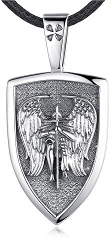 Eusense Collar San Miguel para Hombre Mujer, Plata Esterlina 925 Colgante Arcángel, Angel Guardian Saint Amulet, Regalo Bisutería para Niños Niñas, 24