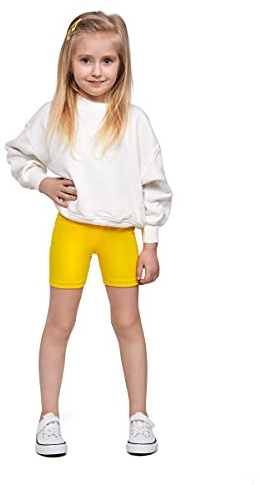 SOFTSAIL Leggings för flickor, cykelleggings i bomull, korta, för sport, dans, gymnastik, ventilerande, bekväma, elastiska, 7-8 år