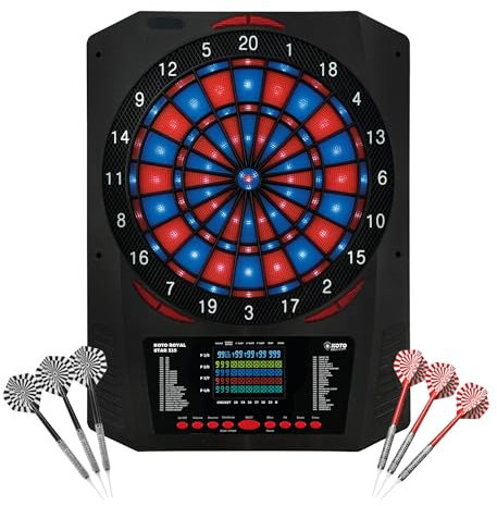 KOTO – Dartscheibe Elektronisch Royal Star 315, 6 Softdarts, 48 Spiele, Über 315 Varianten, LED-Anzeige, Für 1 bis 8 Spieler