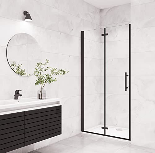 Aica Sanitär Duschtür 110cm Duschabtrennung Nischentür Falttür 6mm Nano Glas,Höhe 195cm