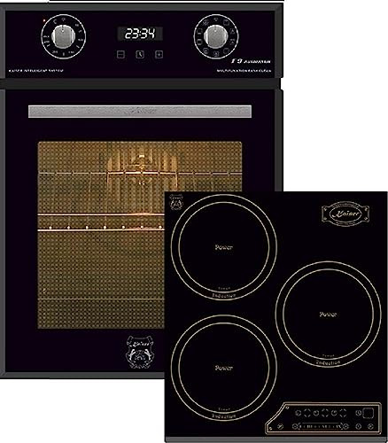 Kaiser Backofen-Set EH 4747+KCT 4795 FI AD, Einbaubackofen 45 cm, Autark, 50 L,9 Funktionen,Easy clean-Emaille+Einbau Herd, 3 Kochzonen, 45 cm,Full Touch Control, Autark,Facetten