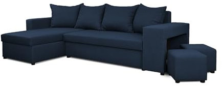 Generisch Möbel NAWSTOL - Ecksofa mit Schlaffunktion 205x130 cm - Eckcouch mit Bettkasten - Ecksofa Wohnlandschaft L Form (Linke oder RECHTE)