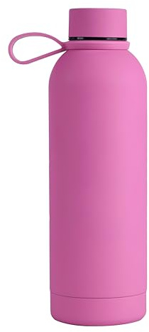 Memotak Borraccia Bottle Soft Touch 500 ml PERSONALIZZABILE -STAMPA UV O LASER Bottiglia isolata a tenuta stagna per Sport, Bambino, Bambina | 24 ore freddo & 12 ore caldo (Fuxia Laser)