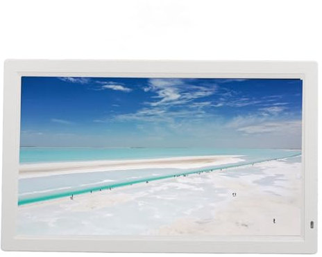 Digitaler Bilderrahmen 23,6 Zoll, Großer Fotorahmen mit IPS-Display 1920x1080, Elektronischer Rahmen für Fotos und Videos, Wandmontierbar, Weiß