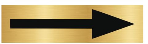 CombiCraft Aluminium Türschild Gold Pfeil 165x45mm mit 3M-Tape zur Befestigung, einfache Kennzeichnung von Räumen und Bereichen