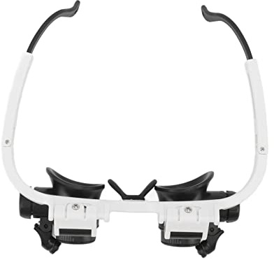 Kopfhalterung Lupe 8X 15X 23X Lupenbrille mit 2 LED-Licht Kopfband Lupen Standlupe, Brillenständer für Arbeiten, Lesen, Handwerk, Nähen, Malerei, Uhrreparatur