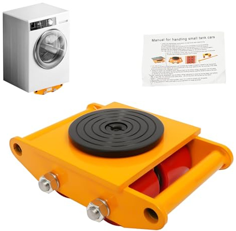 Panzerrollen 6T, 30x22.5X11 cmTransportfahrwerk Transportwagen Heavy Duty Maschine Dolly Skate, 360° Drehung Möbeltransportrollen Transportrollen Maschinentransport Industrieroller, Gelb