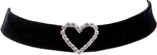 Moschen-Bayern Trachtenschmuck Dirndlschmuck Damen Samtkropfband Tracht Kropfkette Kropfband Dirndlkette - Schwarz Silber