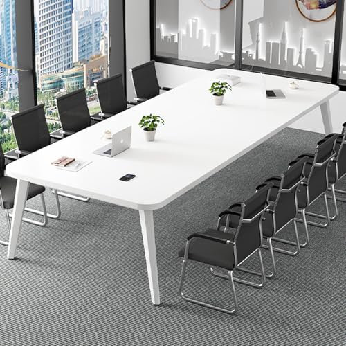 HOLGVE Konferenztisch, Kleiner Besprechungstisch for 4 Personen, 62,9L x 31,4B x 29,52H Zoll Quadratischer Computertisch, for Seminar-Schulungstisch(Wit,62.9x39.3in/160x100cm)