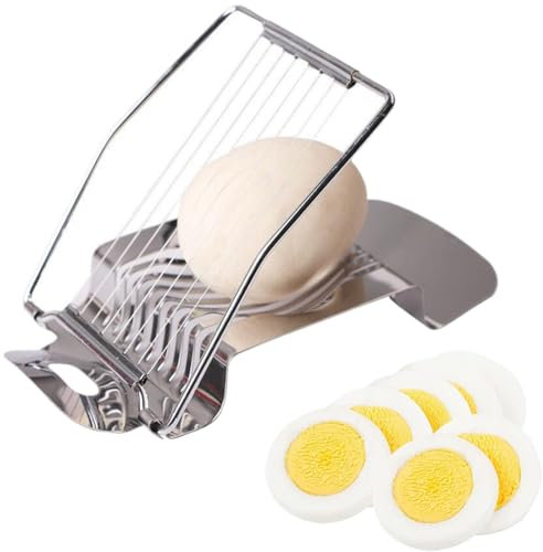 Cortador de huevos de acero inoxidable,cortador de huevos cocidos para cortar huevos duros de metal,Divisores Abridor de Huevo,Cortador de Ccáscara de Huevo,Egg Slicer Cutter para Huevos Duros,Fresas