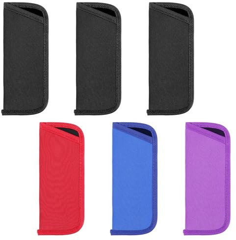 Sibba Einsteck Brillenetuis 6 Stück Schutzbrillenetui Weiche Tasche Stoff Brillenbox Brillenzubehör Sonnenbrillenhalter Mehrfarbige Hülle Aufbewahrungshülle Brillenetui