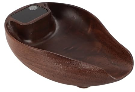 HWGING Teewaage aus Holz, Hohe Genauigkeit, 0,1 G, 0,01 Unzen, Auflösung 0,3 Bis 200 G, Wiederaufladbar, Elegante Küchenwaage, Walnussfarbe