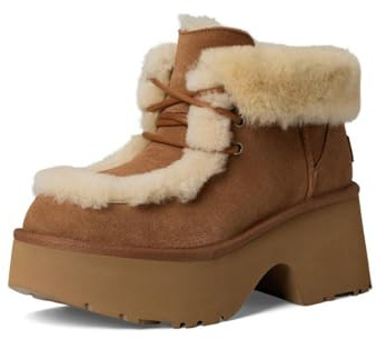 UGG Esmee - Botas de moda con cordones para mujer, Castaño, 41 EU