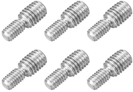 sourcing map M6 x 10 mm auf M8 x 10 mm Doppelend-Gewindebolzen, 6 Stück, 304 Edelstahl, Gewindereduzierer, Adapter für Möbel, Maschinen, Montagebefestigung