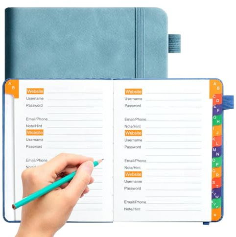 Carnet De Mots De Passe - Carnet De Mots De Passe | Livre Organisateur De Mots De Passe D'ordinateur Avec Onglets Alphabétiques | Carnet De Mots De Passe D'enregistrement D'adresse De Poche Pour Les D