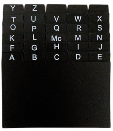 Oshhni 30 Stück Karteikarten-Alphabet-Trenner, 12,7 x 7,6 cm, stabiles Lernwerkzeug, Buchstaben-Karteikarten-Registerkarten für die Bibliothek
