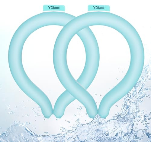 2PCS Neck CoolingTubes, Wearable Body Cooling Products for Outdoor Indoor, Reusable for Outdoor Activities, Hot Weather Relief, Summer, Freeze Below 64°F (Blue*2)