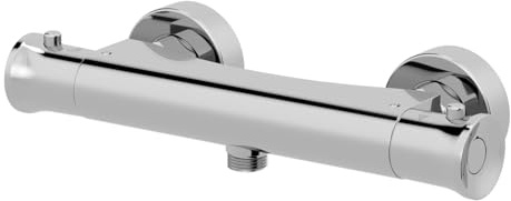 Architeckt® Thermostatic Bathroom Shower Mixer Round Bar Valve Exposed Single Outlet Wall Mounted Diverter Modern, Chrome