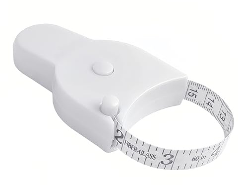 Ruban à Mesurer Corporel 1 Pièces 1.5 m Metre Ruban Couture Rétractable Rubans Mesure Corps Double Face pour Mesures Corporelles et Fitness (Blanc)