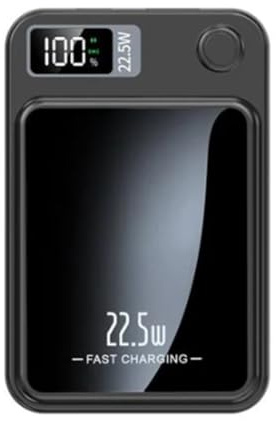 Fuhjythy Caricabatterie Rapido Wireless Magnetico Caricabatterie Wireless Nero Power Bank 20000MAh Adatto per Caricabatterie Portatile A Induzione /