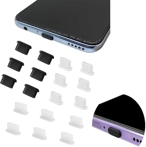 GQunit USB Type C Anti Dust Plug and Port Cover Protector for Smartphones | 30pcs durable silicone caps, compatible with iPhone 15, Samsung Galaxy, and Huawei devices