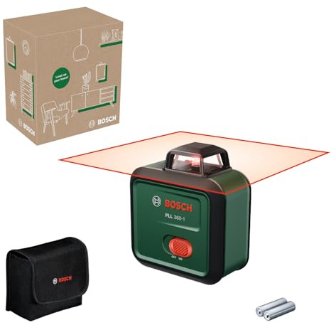 Bosch nivelleringslaser PLL 360-1 (självnivellerande 360° planlaser, ±0,4 mm/m noggrannhet, 12 m arbetsområde, lutningsfunktion, i e-handelskartong)