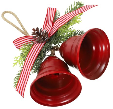 BESTYASH Rustikale Weihnachtsglocken Hängedekoration Doppelte Metallanhänger für Festliche Weihnachtsdeko für Baum und Wanddekoration Vielseitig Einsetzbar Hotel Wohnzimmer und