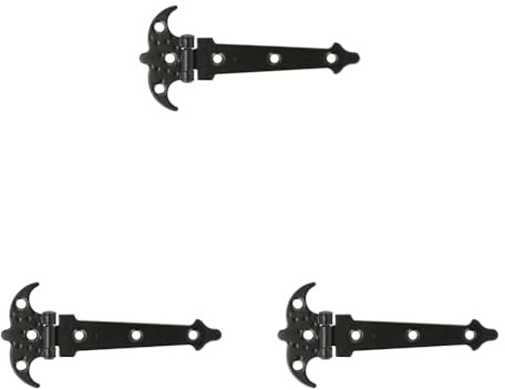 Amig - Bisagra Reforzada - Dos Palas - Negro - Acero punteado - Estilo: Rústico - Forja para Puertas Abatibles Lisas - Entrada y Paso Exteriores e Interiores, y Armarios - Medidas: 120 mm