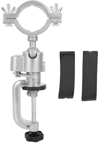 ZenithAur Support de perceuse à pince d'établi avec pivot à 360 degrés, support de meuleuse électrique en alliage d'aluminium avec mâchoire de 43 à 60 mm pour une utilisation en