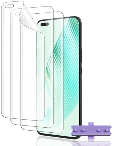 Euukzzea 3 Piezas Protector de Pantalla para Honor Magic 5 Pro, Película de Flexible HD, Reparar Automáticamente, Antihuellas, Sin Burbujas, Transparente, Ultra Resistente