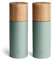 SPRINGLANE Salz & Pfeffermühle 2er Set aus Buchenholz & Beton, Gewürzmühle, Chilimühle, Verstellbares Keramikmahlwerk, Unbefüllt, Skandinavisches Design - Mint