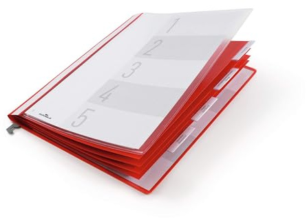 Durable - Dossier pour la gestion du personnel - 5 intercalaires - avec page de couverture - 1 pièce - 255403 Rouge