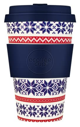 14oz 400ml Ecoffee Cup Wiederverwendbare umweltfreundliche 100% pflanzliche Kaffeetasse mit Silikondeckel und Hülle - Melaminfreie und biologisch abbaubare Reisetasse, Kerr and Napier