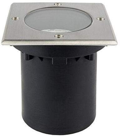LICHT DISCOUNT Bodeneinbaustrahler außen IP65 Square befahrbar Edelstahl | Bodenspots GU10 230 für Halogen oder LED mit Durchgangsverdrahtung | Bodenstrahler Bodenleuchte für Garten, Gehweg