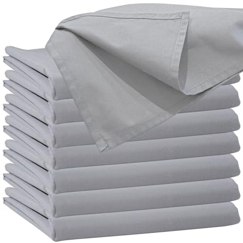 Glatte Bettlaken 100x200 cm ohne Gummizug Grau Uni Baumwolle | Einfache Klassische Hotel Betttuch ohne Spanngummi - Hotel Laken Haushaltstuch Baumwollstoff Waschbar