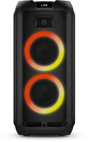 Philips Bluetooth Party Speaker, 120W Powerful Sound with Dynamic Bass Boost, 10 RGB Light Modes, Karaoke Mic & Guitar Inputs, FM Radio, USB/TF/AUX Playback, Portable Handle, Remote Control (Corded)