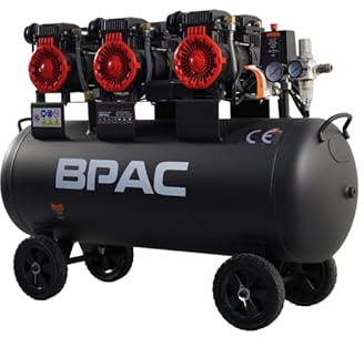 BPAC Compresor de Aire Coimprimido 100 L 4,5 CV - Motor sin Aceite-Silencioso