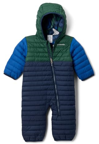 Columbia Youth Infant Powder Lite 2 Reversible Bunting, Snowsuit Romper, Collegiate Navy/Rain Forest/Mountain Blue, 12/18 Months