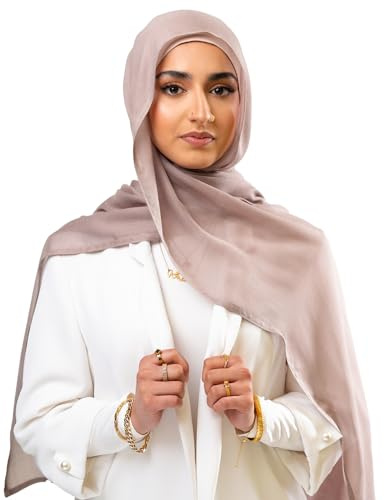 KHELANI Set HIjab Modal Premium - Leggero e morbido | Avvolgente Hijab di lusso con cappuccio abbinato | Sciarpa dal design antiscivolo, Hijab Foulard da donna con cappuccio inferiore (170 x 80 cm