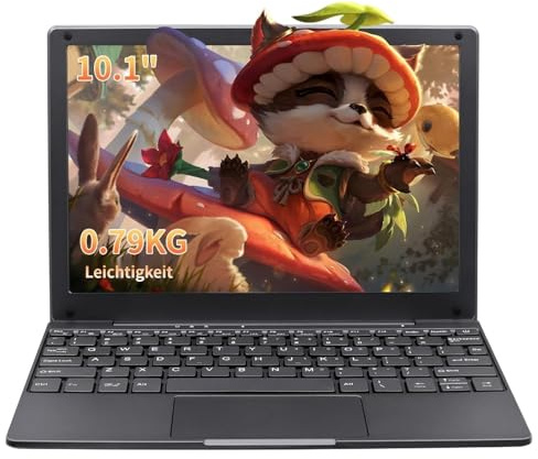 IUGNG Celeron N4020 10.1 Inch Mini Laptop,Tragbarer-Notebook 8GB RAM, 512GB SSD, Ultra Thin Netbook with Mouse, WiFi, BT, Webcam, USB 3.0, Type-C Charging, HDMI, Perfect for Kids and Adults