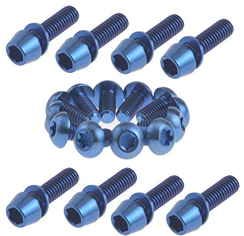 Yaruijia Fahrrad-Scheibenbremsen-Titan-Schrauben, Upgrade-Kit für Hope Shimano Hayes Magura Formula (blau)