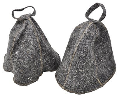 2 Gorros de Fieltro Gris - Especial para Sauna o Bania - Talla Unica