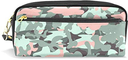 Federmäppchen mit großer Kapazität, für Stifte, Geldbörse, Pink Camouflage, wasserfest, Make-up-Tasche für Studenten oder Frauen