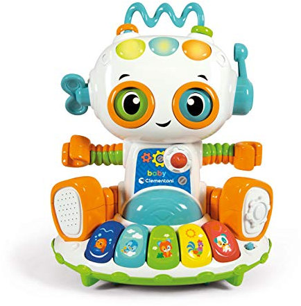 Clementoni - Baby Robot Gioco Elettronico Parlante (Versione in Italiano), Multicolore, 12 Mesi+, 17393