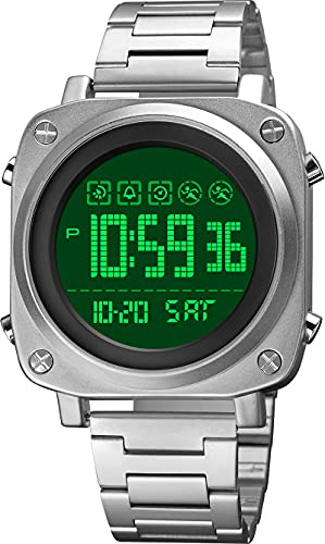 findtime LED Armbanduhr Edelstahl Digital Uhr Multifunktionsuhr Herrenuhren mit Edelstahlband Stoppuhr Countdown Alarm Watch Gold/Silber/Schwarz Fashion Business Sportuhr