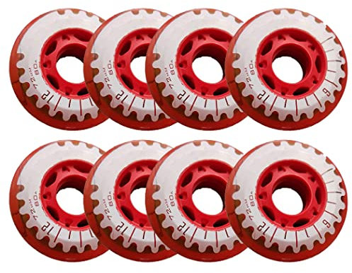 TGHY Inline Skate Rader mit ABEC-7 Lager Inliner Rollen Ersatz Rollen Rader Inline Skates Rollen Wheel Roller Skates Inliner Rollen 80A 64mm/72mm,Rot,64mm