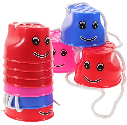 BESPORTBLE Balancing Stelzen für Kinder, 10 Stück Kunststoff Walking Stelzen Kinder Monsterfüße mit Seil für Balance Koordination