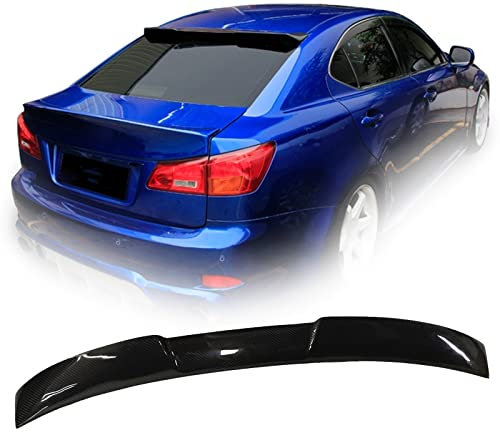 WOHOOD Accesorios Spoiler Trasero Techo para Lexus IS250 IS350 ISF 2006-2013 Fibra Carbono Real para Maletero De Coche, Cúpula Superior, Embellecedor De Ventana, Labio Divisor